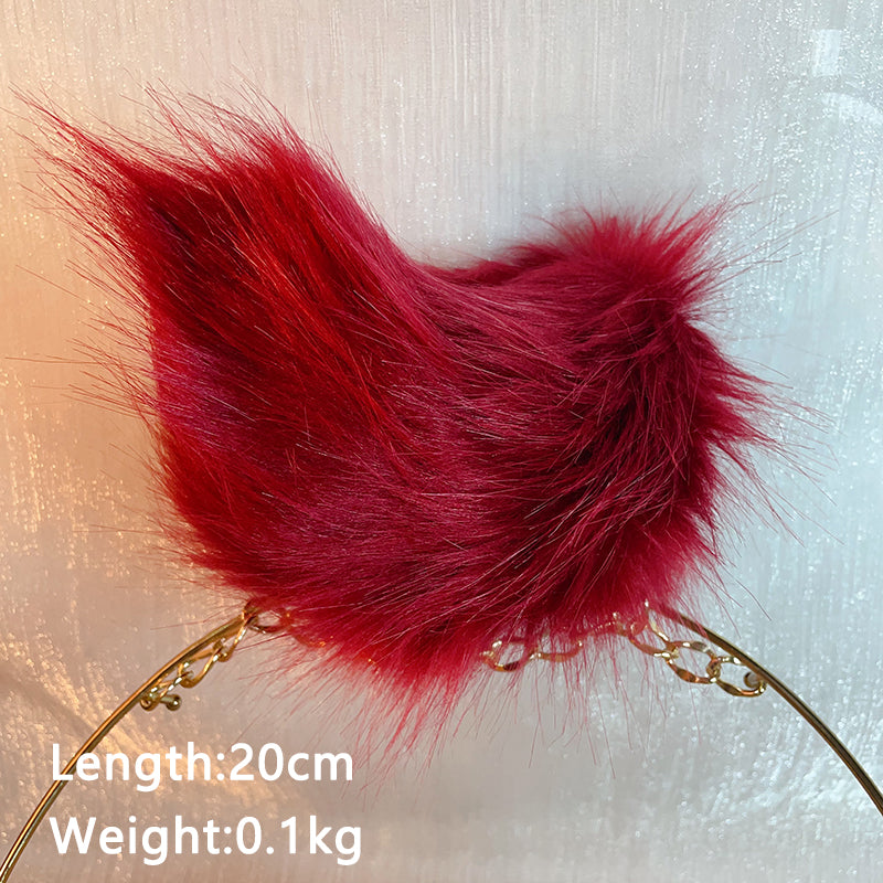 red rabbit ears,Artificial Fur-ears and tail