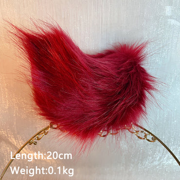 red rabbit ears,Artificial Fur-ears and tail