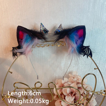 Little devil costume,Artificial Fur-Beast ears and tail,wing