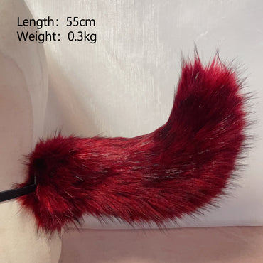 black and red fox,Artificial Fur-Ears and Tail