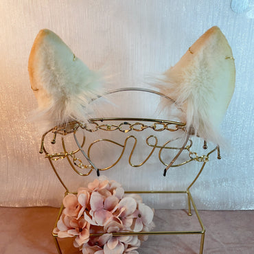 beige fox,Artificial Fur-Ears and Tail